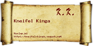 Kneifel Kinga névjegykártya